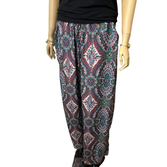 🔥🔥CHA CHA VENTE LADYS PAJAMA PANT PAISLEY PRINT 100% POLY WIDE LEG. - Picture 5 of 15